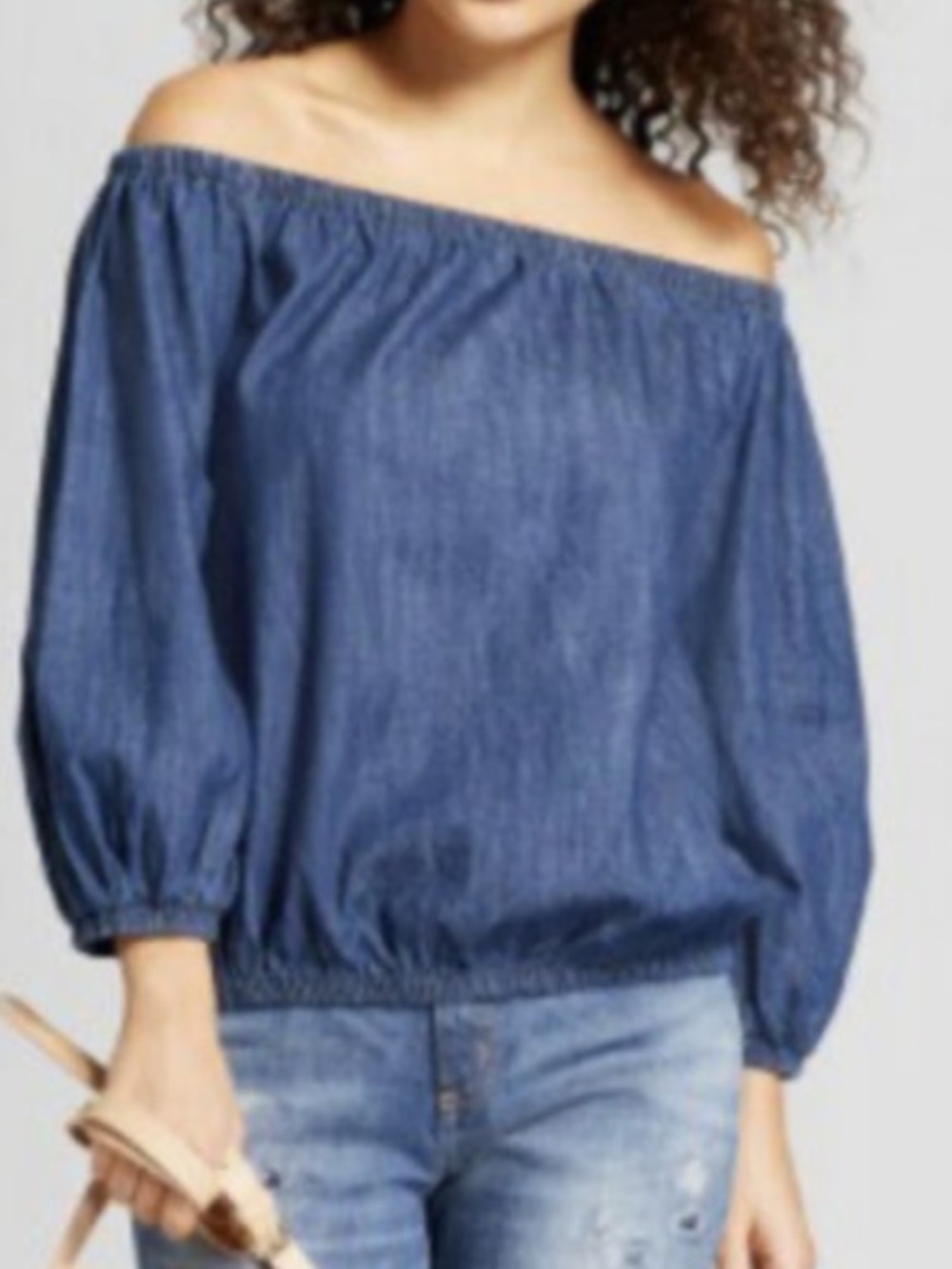 Universal Thread Goods Co Off-the-Shoulder Denim Top